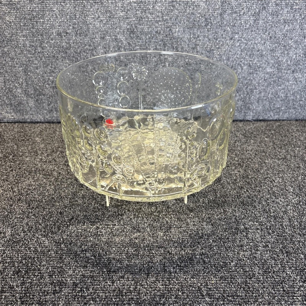 Vtg~Littala Flora Lg Salad Bowl~Oiva Toikka Finnish Art Glass Serving Bowl~9.5"